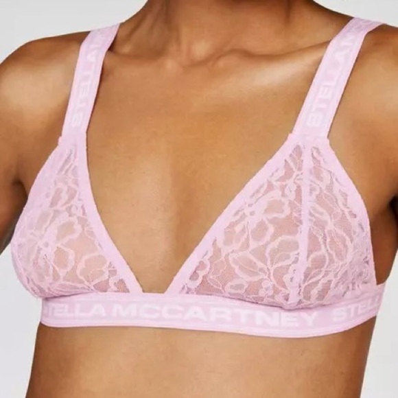 NWT Stella McCartney Logo Bra  Orchid Pink  Lace soft cup  comfort  bralette